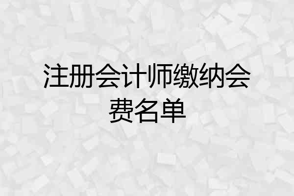 注册会计师缴纳会费名单