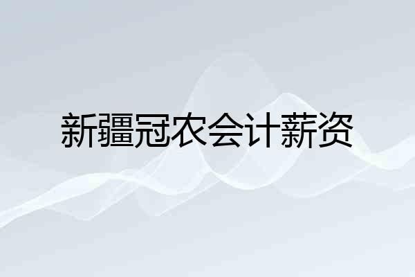 新疆冠农会计薪资