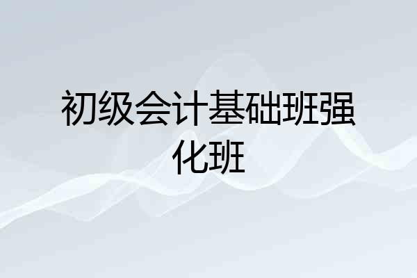 初级会计基础班强化班