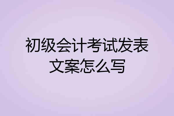 初级会计考试发表文案怎么写