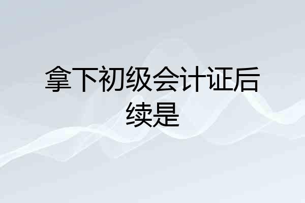 拿下初级会计证后续是