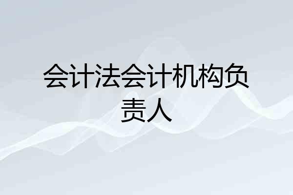 会计法会计机构负责人