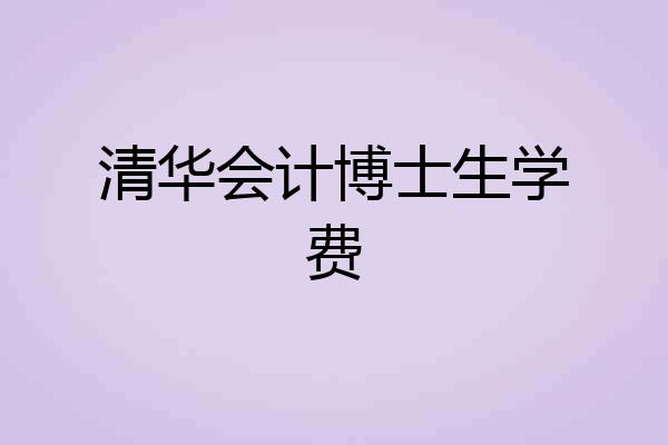 清华会计博士生学费