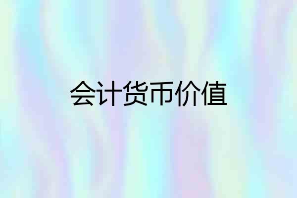 会计货币价值