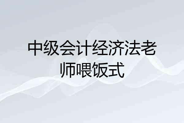中级会计经济法老师喂饭式