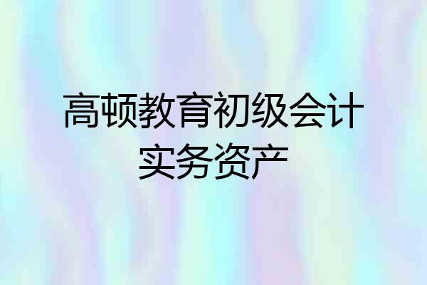高顿教育初级会计实务资产
