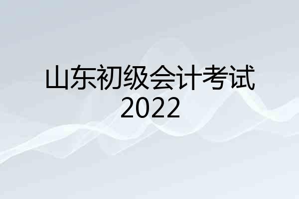山东初级会计考试2022