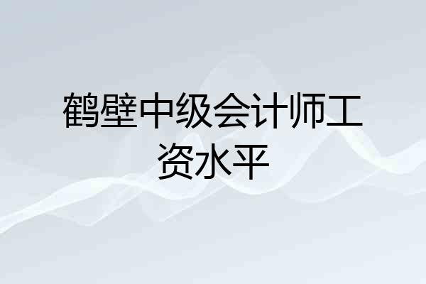鹤壁中级会计师工资水平