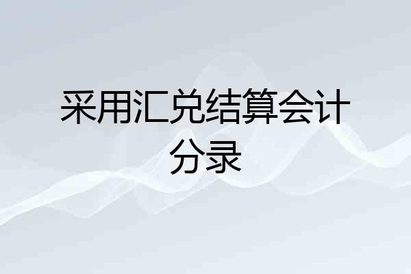 采用汇兑结算会计分录