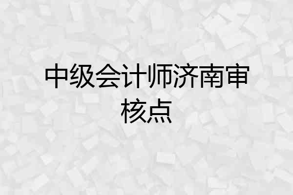 中级会计师济南审核点
