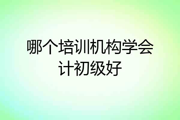 哪个培训机构学会计初级好