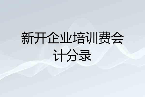 新开企业培训费会计分录