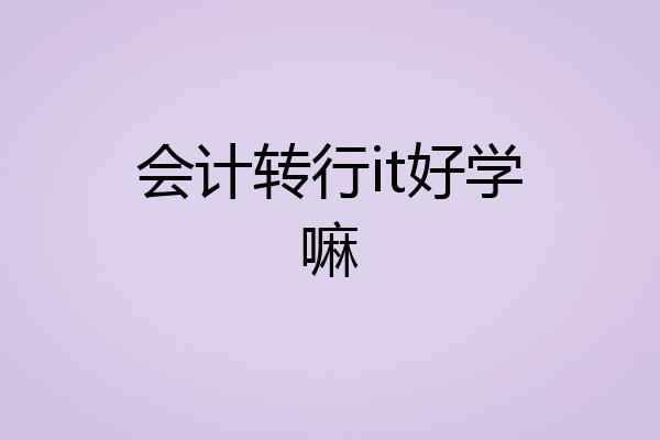 会计转行it好学嘛