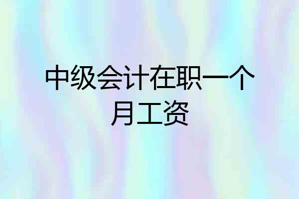 中级会计在职一个月工资