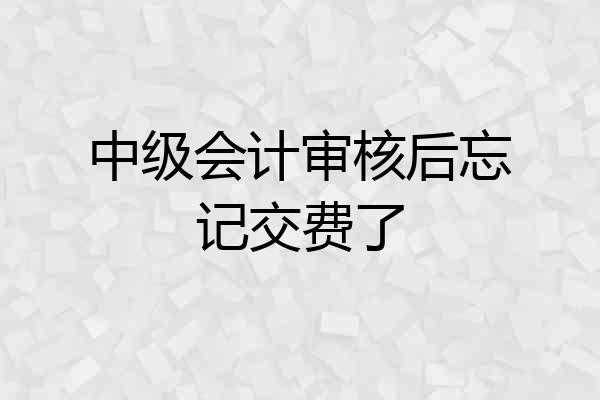 中级会计审核后忘记交费了