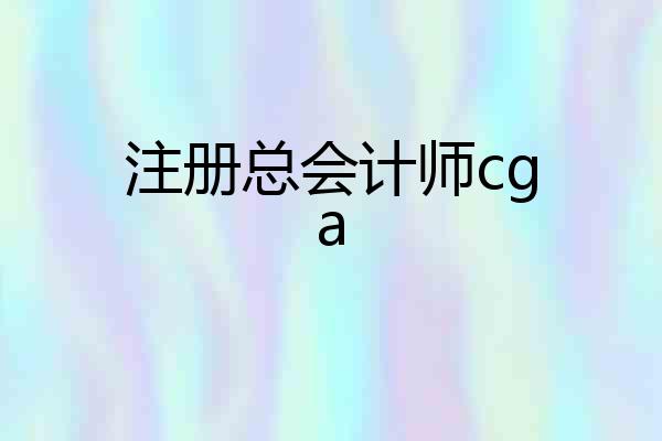 注册总会计师cga