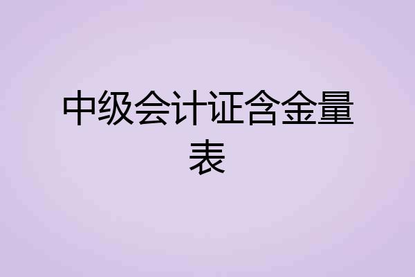 中级会计证含金量表