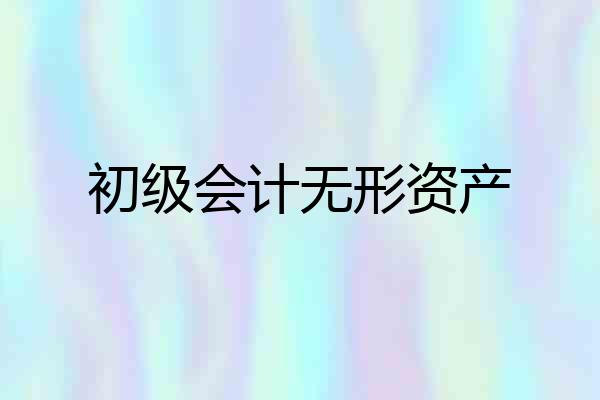 初级会计无形资产