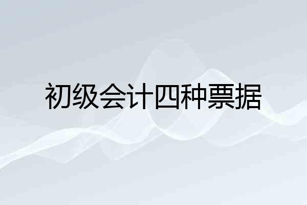 初级会计四种票据