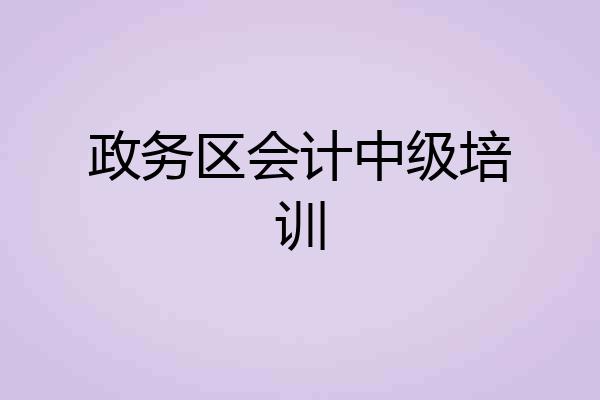 政务区会计中级培训