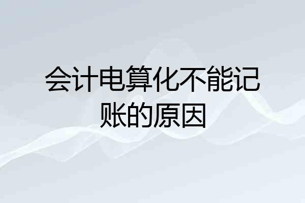 会计电算化不能记账的原因