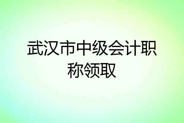 武汉市中级会计职称领取