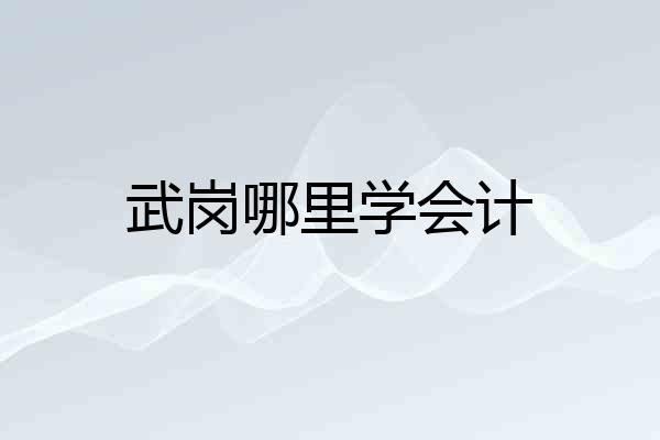 武岗哪里学会计