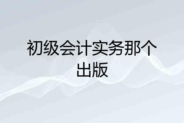 初级会计实务那个出版