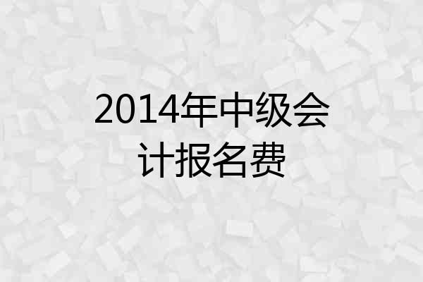 2014年中级会计报名费