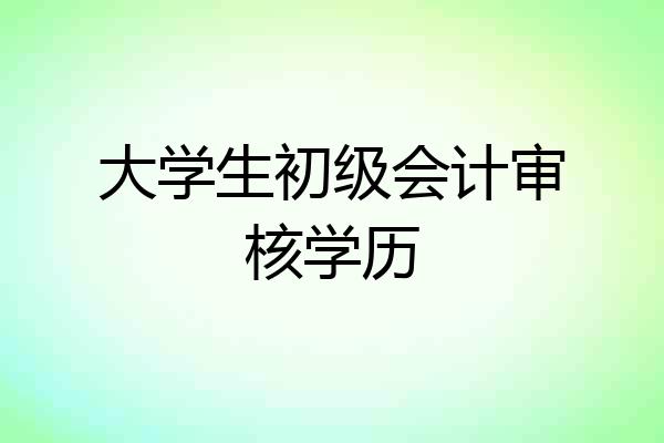 大学生初级会计审核学历