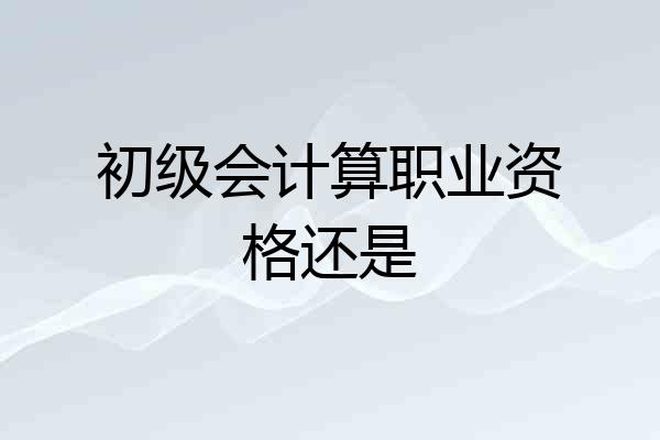 初级会计算职业资格还是
