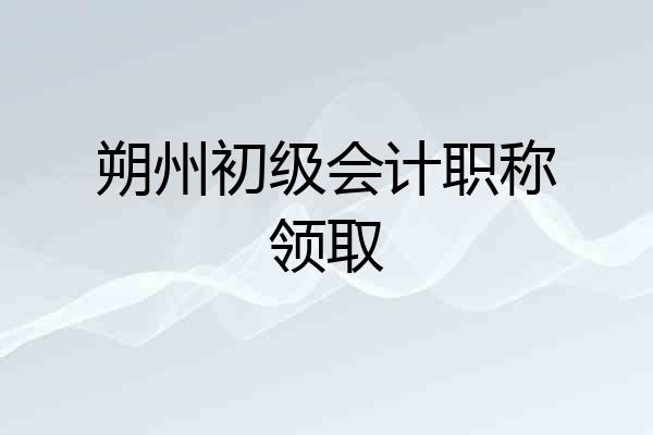 朔州初级会计职称领取