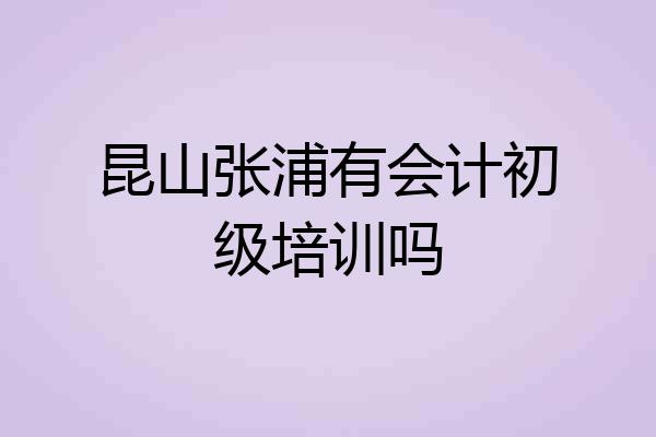 昆山张浦有会计初级培训吗