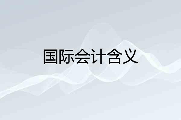 国际会计含义