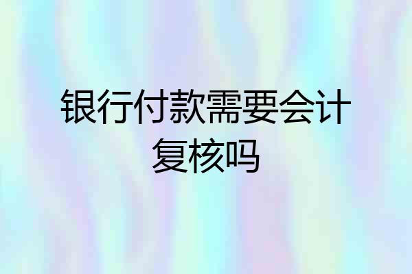 银行付款需要会计复核吗