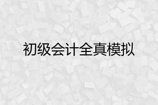 初级会计全真模拟