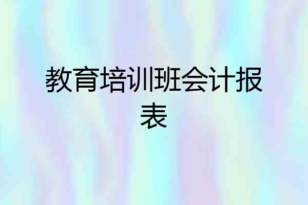 教育培训班会计报表
