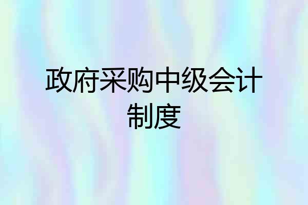 政府采购中级会计制度