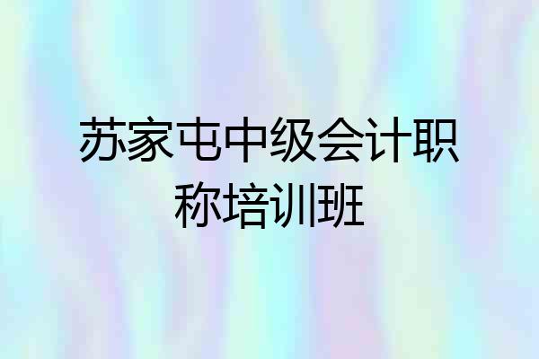 苏家屯中级会计职称培训班