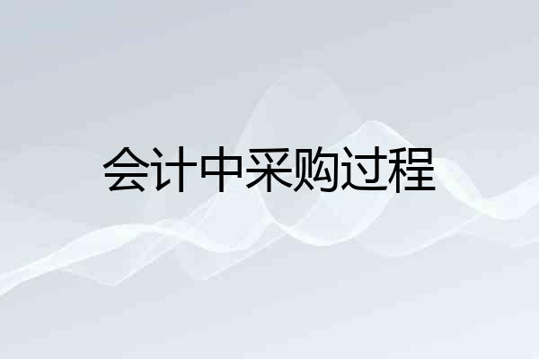 会计中采购过程