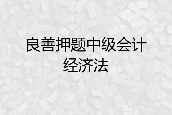 良善押题中级会计经济法