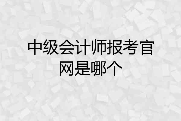 中级会计师报考官网是哪个