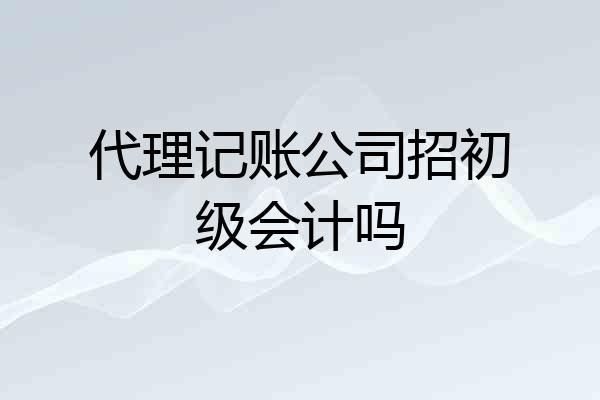 代理记账公司招初级会计吗
