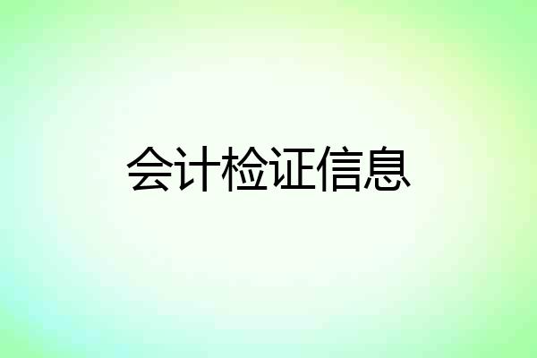 会计检证信息
