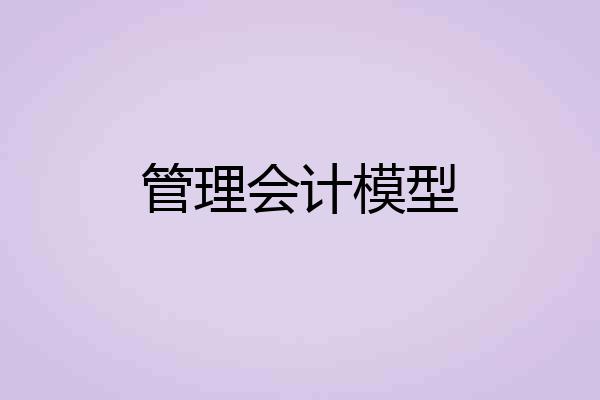 管理会计模型