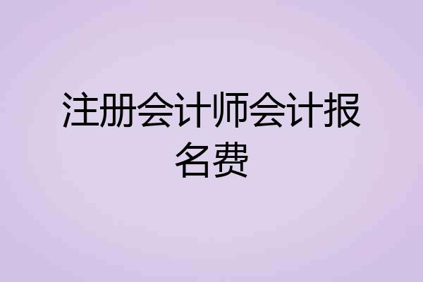 注册会计师会计报名费