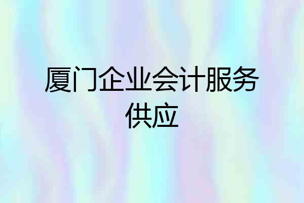 厦门企业会计服务供应
