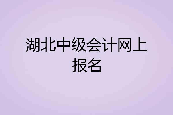湖北中级会计网上报名