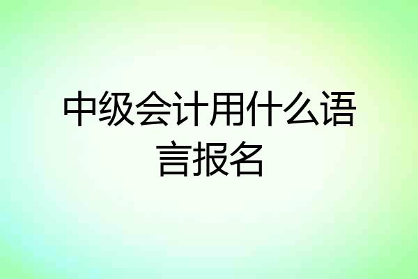 中级会计用什么语言报名