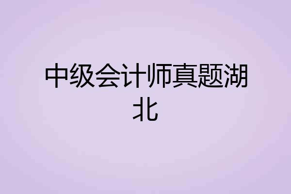 中级会计师真题湖北